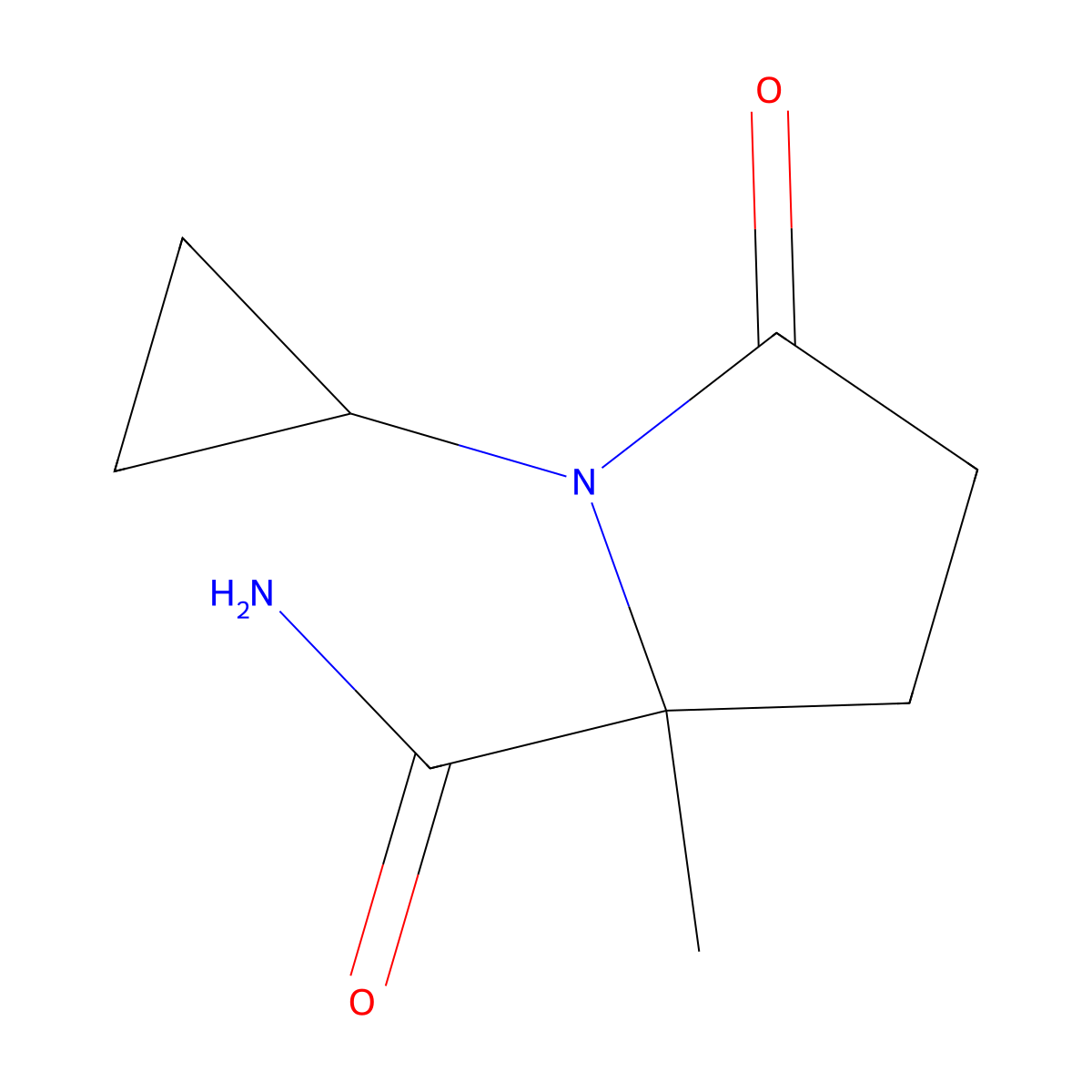 1-Cyclopropyl-2-methyl-5-oxoprolinamide molecular structure, CAS 1923524-82-6