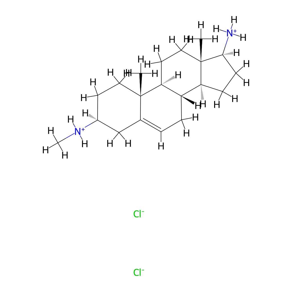 Androst-5-ene-3-beta,17-beta-diamine, N(sup 3)-methyl-, dihydrochloride molecular structure, CAS 19236-78-3