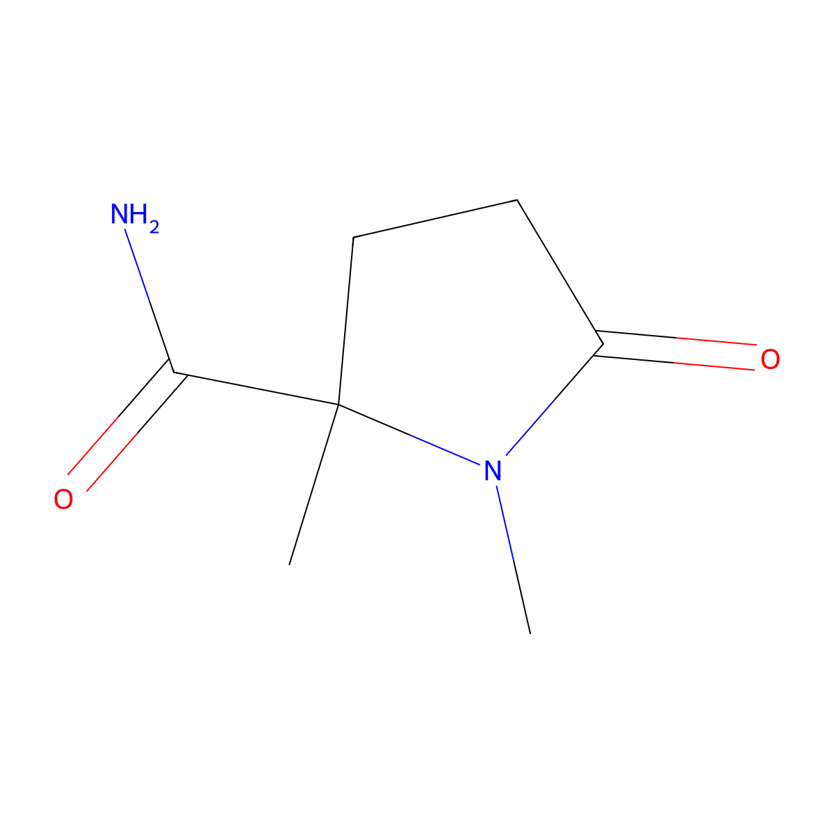 1,2-Dimethyl-5-oxoprolinamide molecular structure, CAS 1923650-43-4