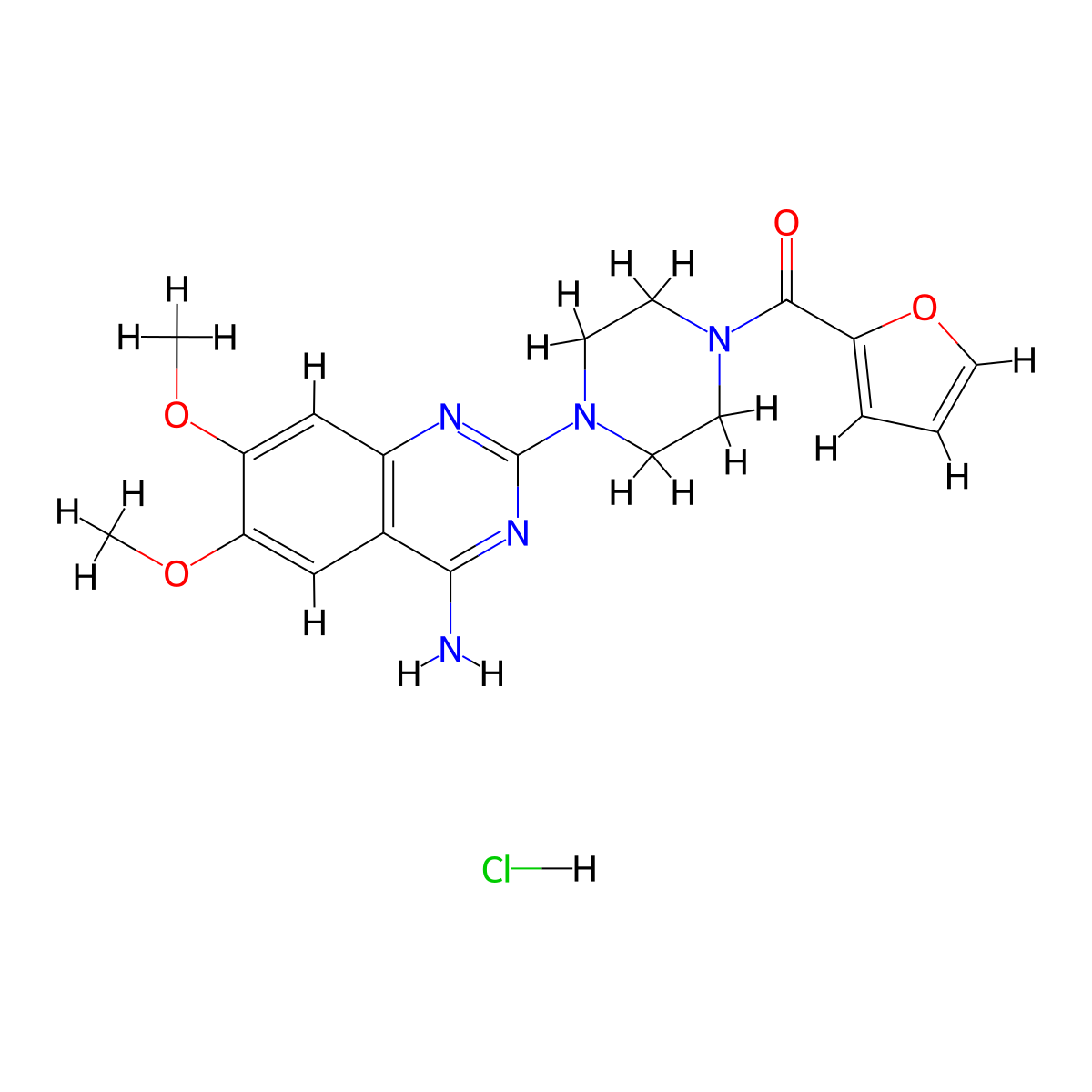 Prazosin Hydrochloride molecular structure, CAS 19237-84-4