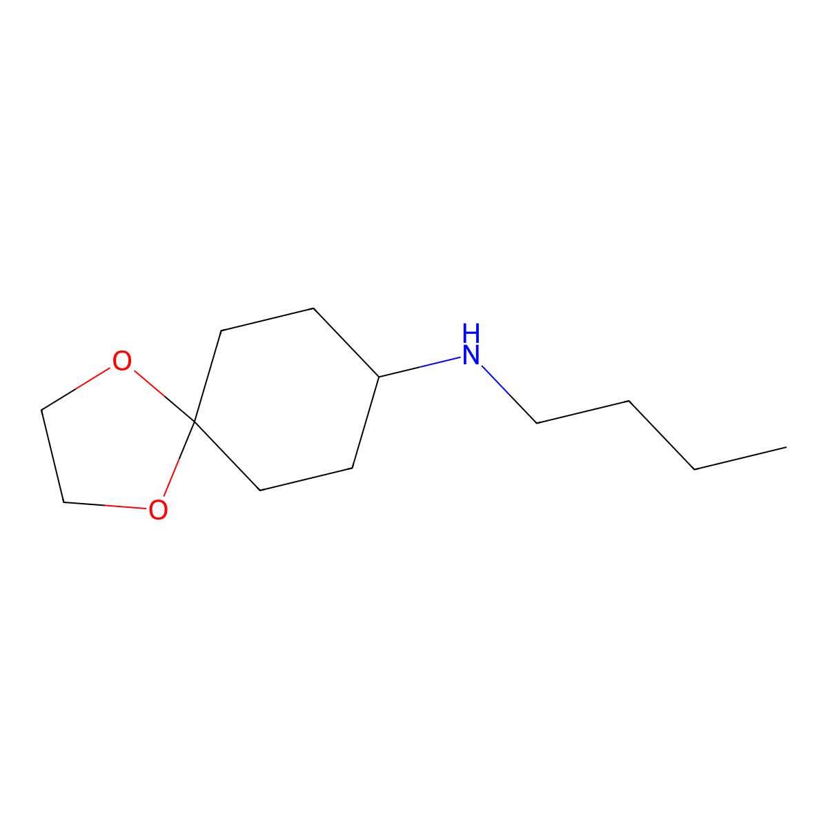 n-Butyl-1,4-dioxaspiro[4.5]decan-8-amine molecular structure, CAS 192373-08-3