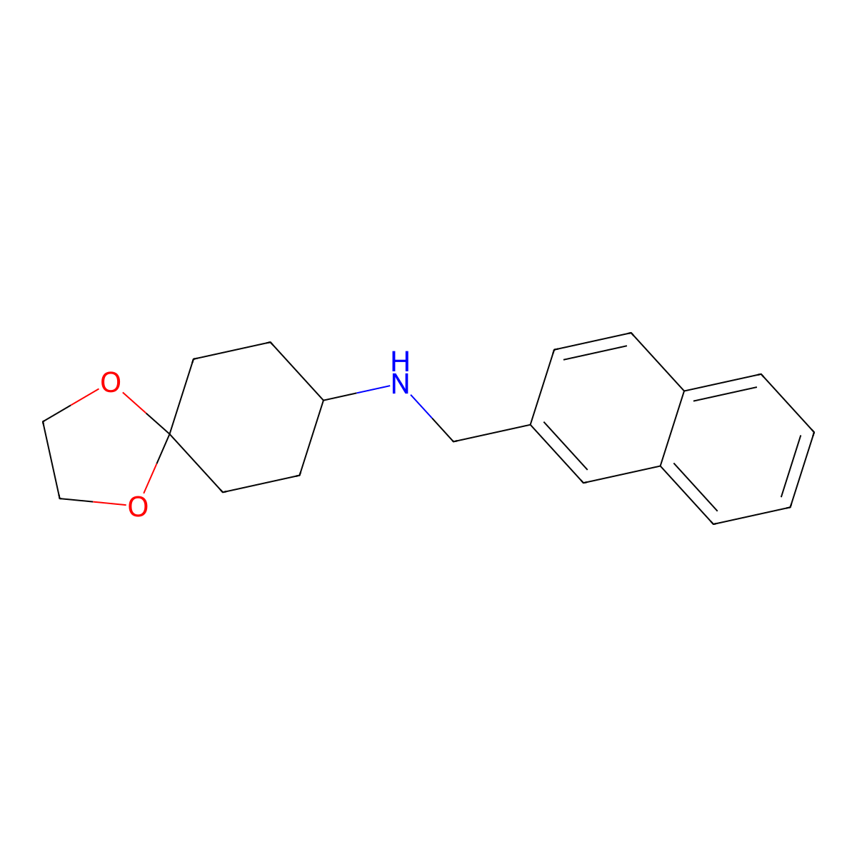 N-(2-Naphthalenylmethyl)-1,4-dioxaspiro[4.5]decan-8-amine molecular structure, CAS 192373-09-4