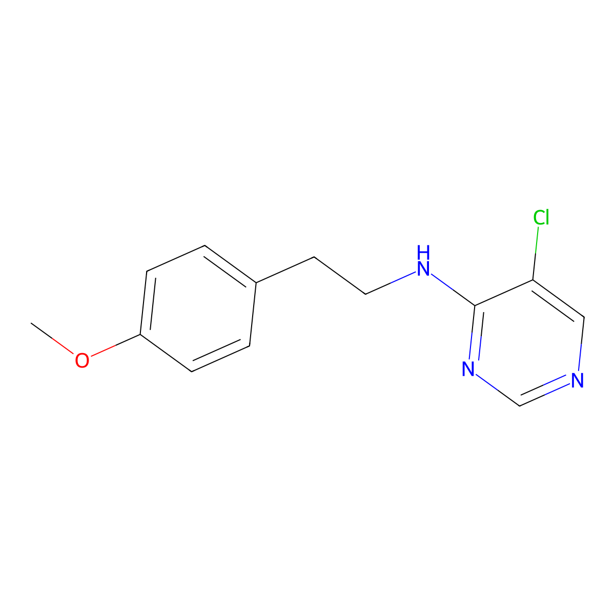 5-chloro-N-[2-(4-methoxyphenyl)ethyl]pyrimidin-4-amine molecular structure, CAS 1923754-11-3