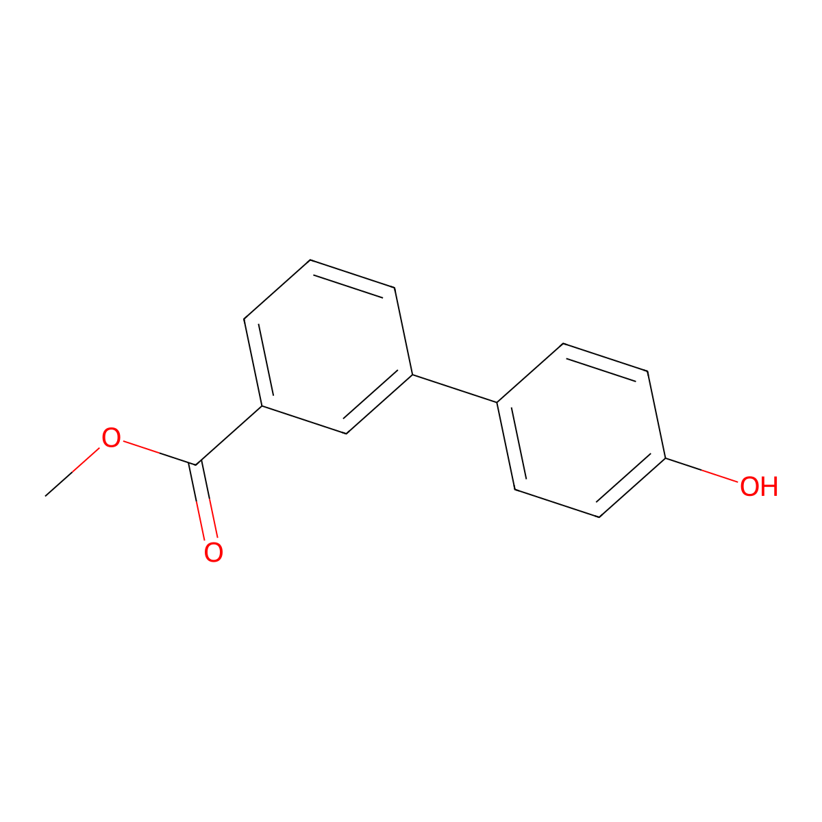 Methyl 3-(4-hydroxyphenyl)benzoate molecular structure, CAS 192376-76-4