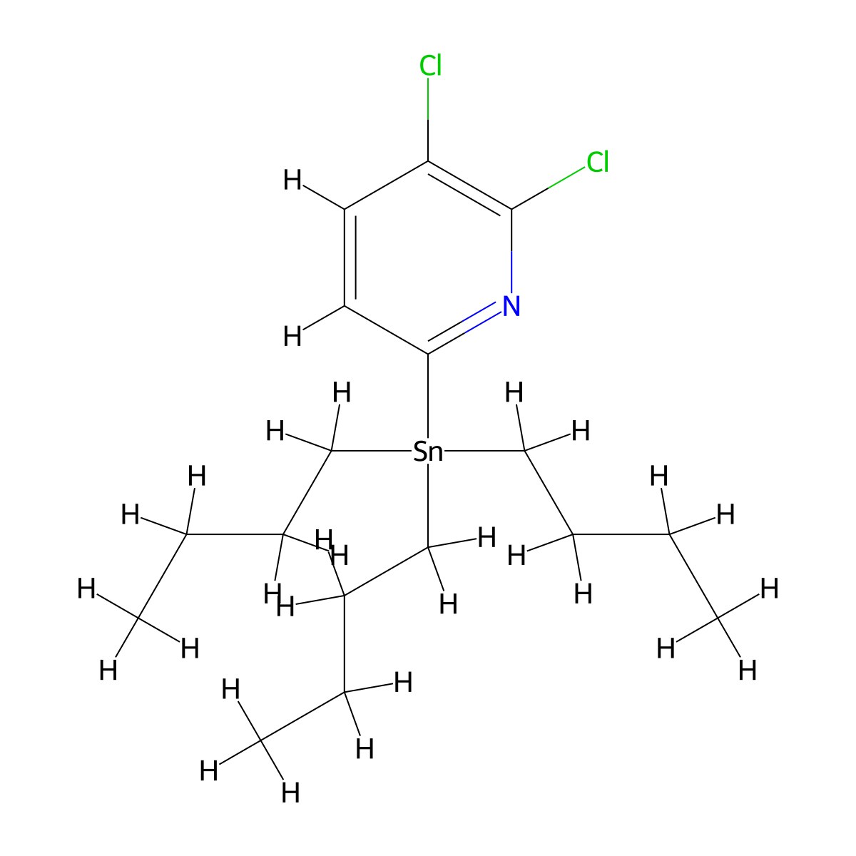 2,3-Dichloro-6-(tributylstannyl)pyridine molecular structure, CAS 1923784-13-7