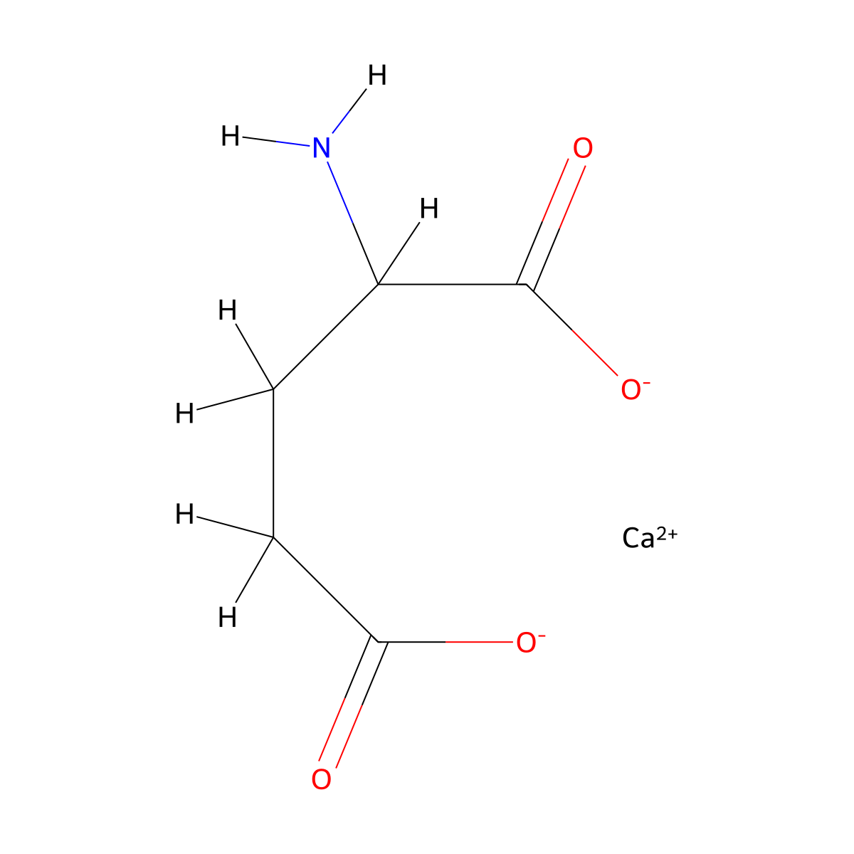Calcium;2-aminopentanedioate molecular structure, CAS 19238-49-4