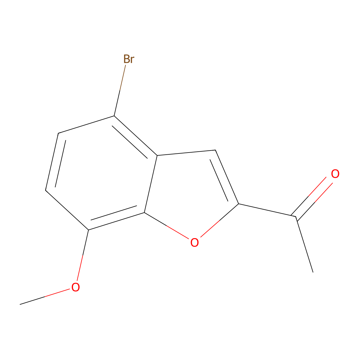 1-(4-Bromo-7-methoxy-1-benzofuran-2-yl)-1-ethanone molecular structure, CAS 192381-08-1