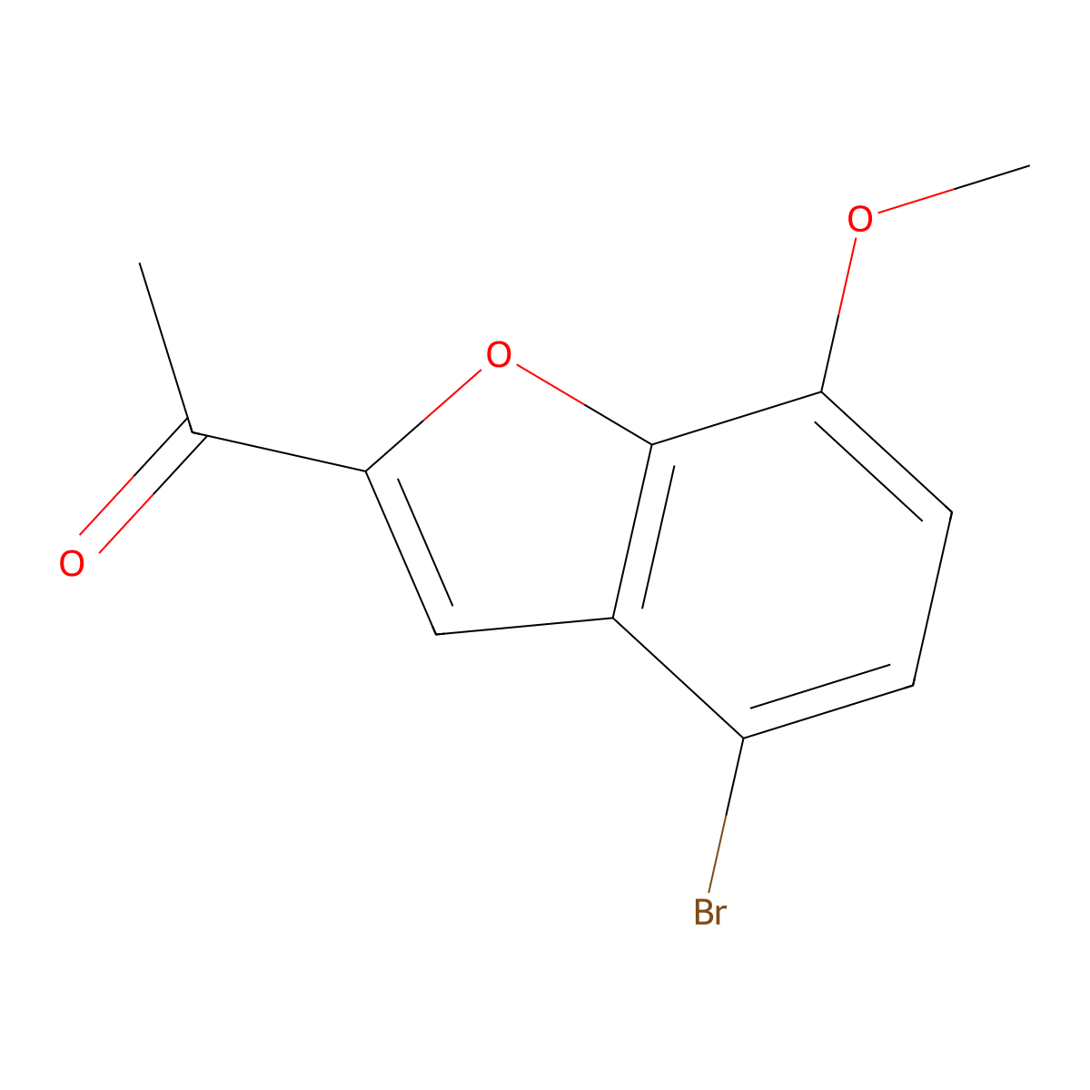 1-(4-Bromo-7-methoxy-1-benzofuran-2-yl)-1-ethanone molecular structure, CAS 192381-08-1