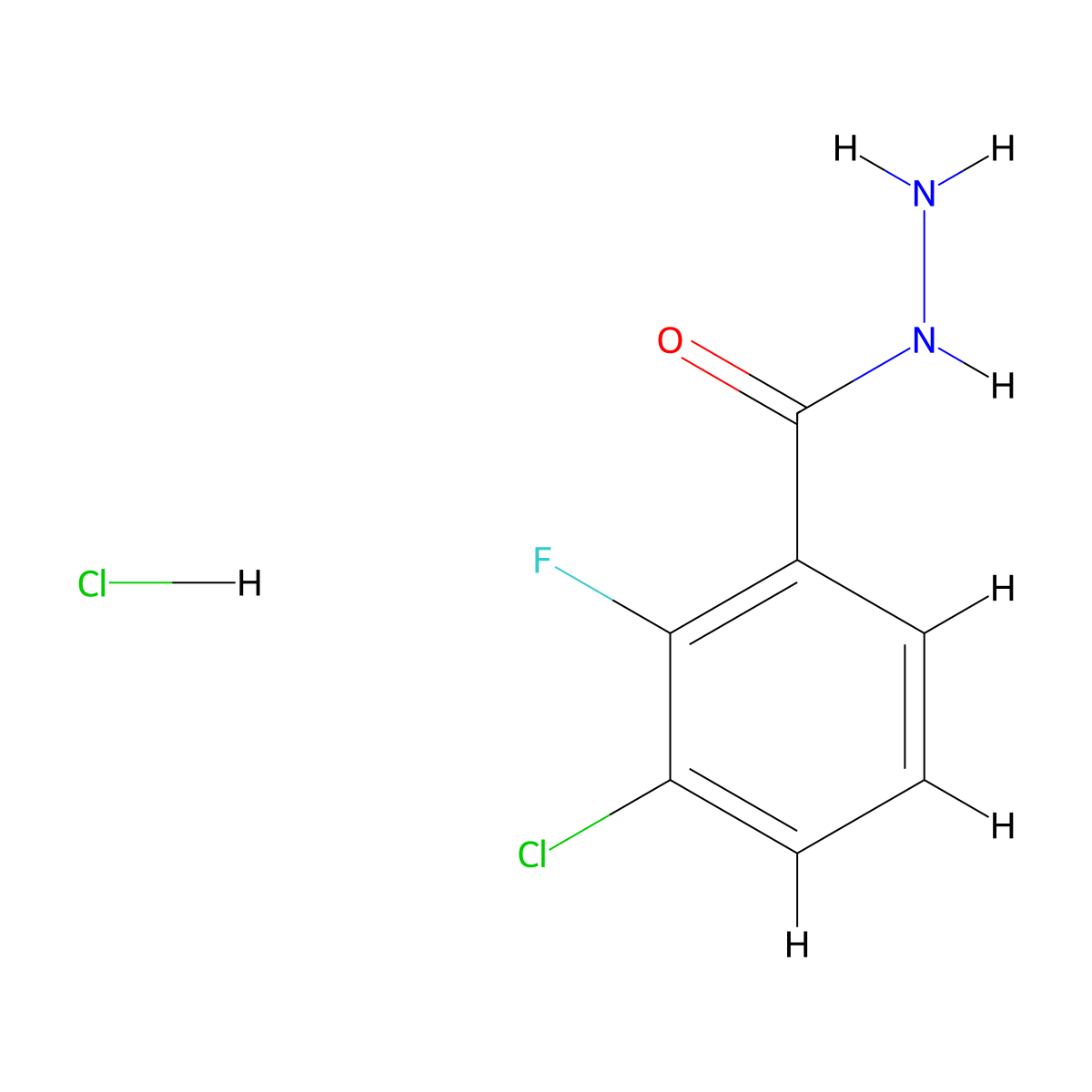 3-Chloro-2-fluorobenzohydrazide hcl molecular structure, CAS 1923813-54-0