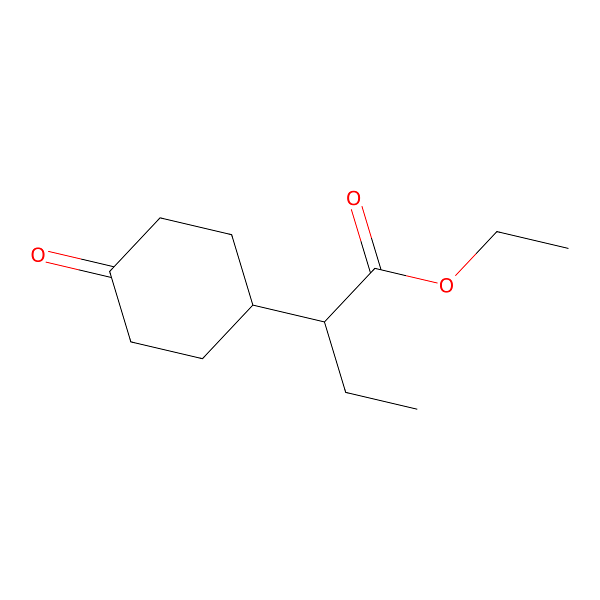Ethyl 2-(4-oxocyclohexyl)butanoate molecular structure, CAS 1923824-52-5
