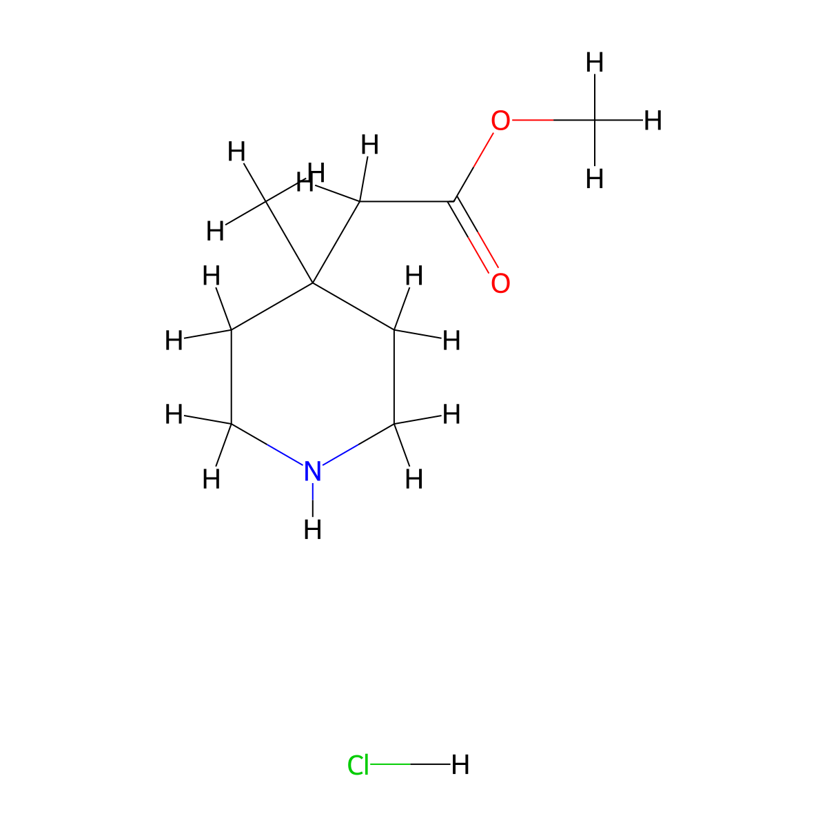 Methyl2-(4-methylpiperidin-4-yl)acetatehydrochloride molecular structure, CAS 1923824-65-0