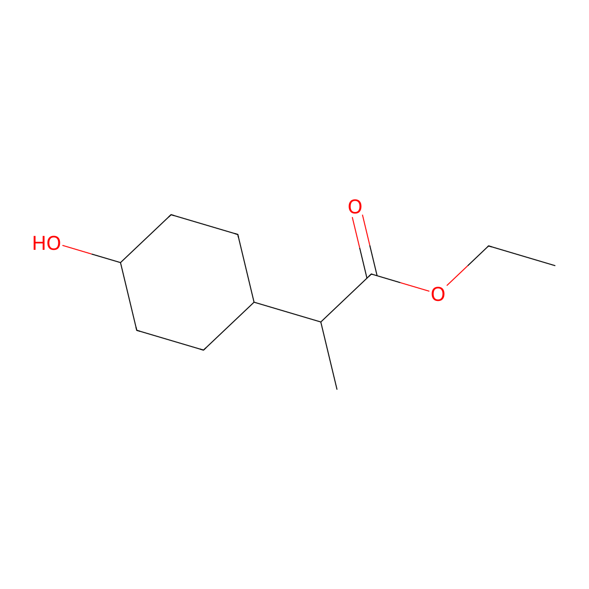 Ethyl 2-(4-hydroxycyclohexyl)propanoate molecular structure, CAS 1923836-29-6