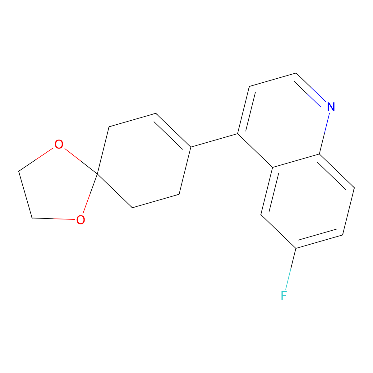 6-Fluoro-4-(1,4-dioxaspiro[4.5]dec-7-en-8-yl)quinoline molecular structure, CAS 1923846-47-2