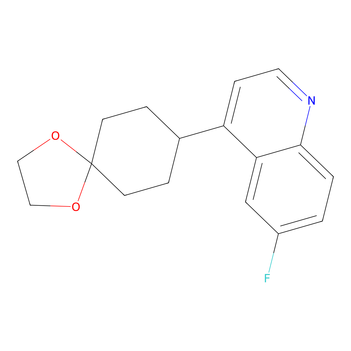 6-Fluoro-4-(1,4-dioxaspiro[4.5]decan-8-yl)quinoline molecular structure, CAS 1923846-48-3