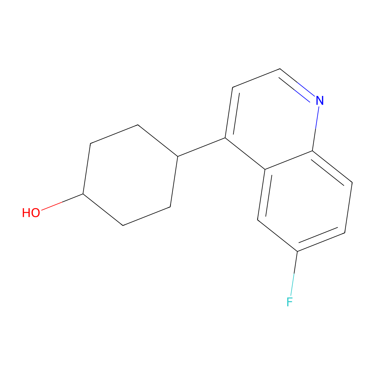 trans-4-(6-Fluoro-4-quinolyl)cyclohexanol molecular structure, CAS 1923846-49-4