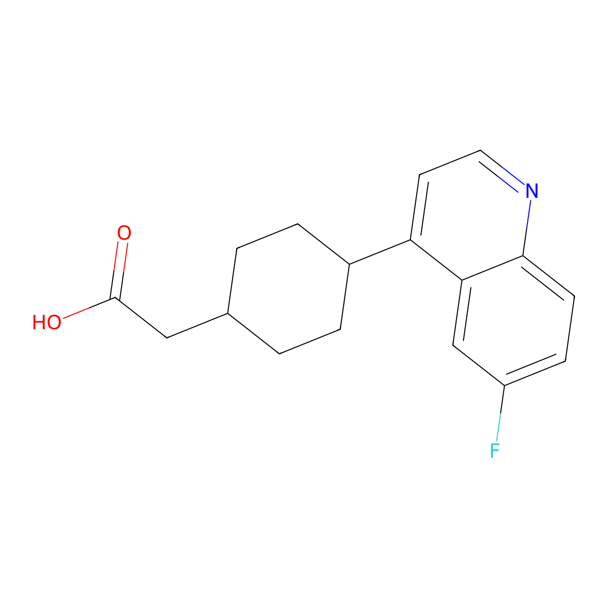 2-(4-(6-Fluoroquinolin-4-yl)cyclohexyl)acetic acid molecular structure, CAS 1923846-51-8