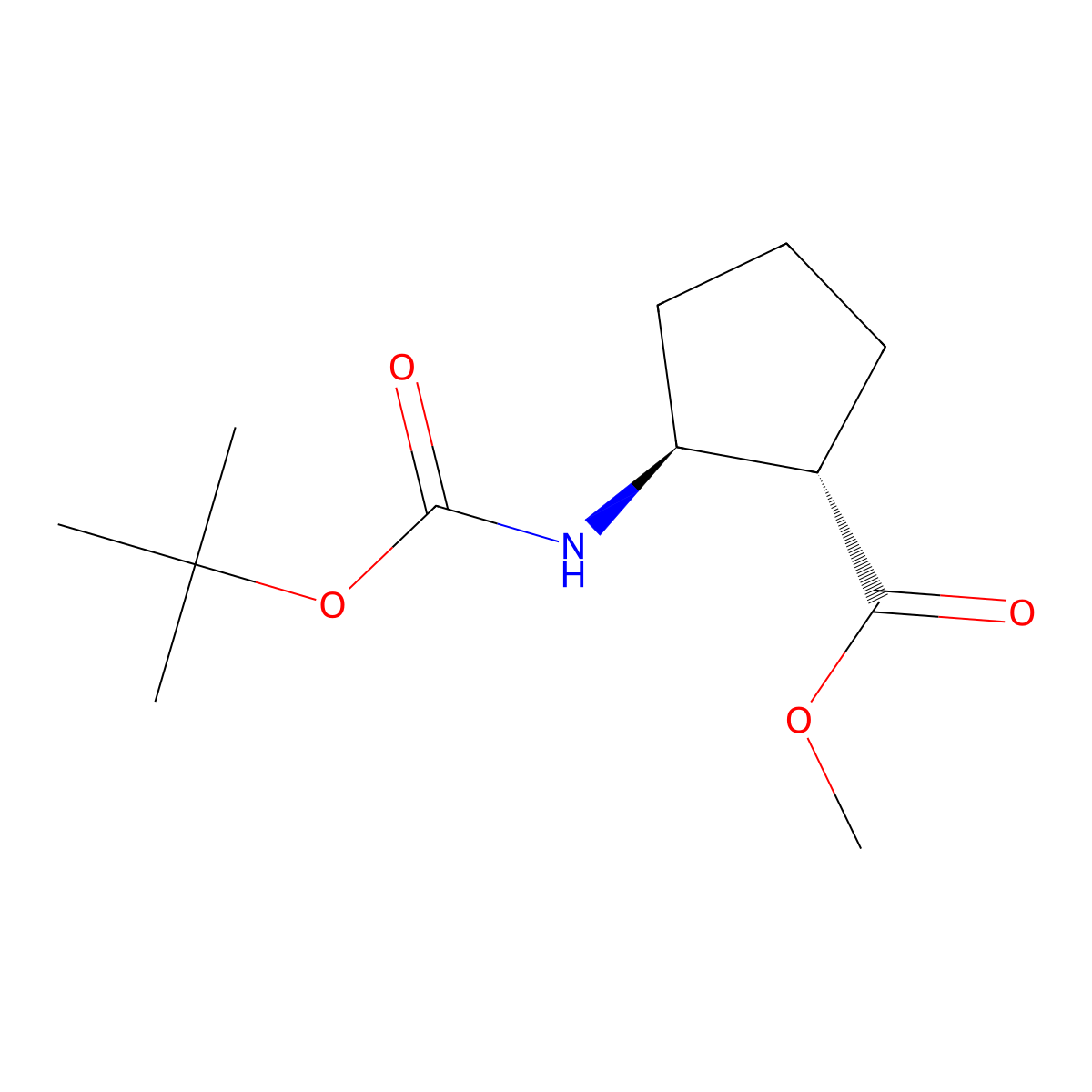 methyl (1S,2S)-2-{[(tert-butoxy)carbonyl]amino}cyclopentane-1-carboxylate molecular structure, CAS 192385-82-3