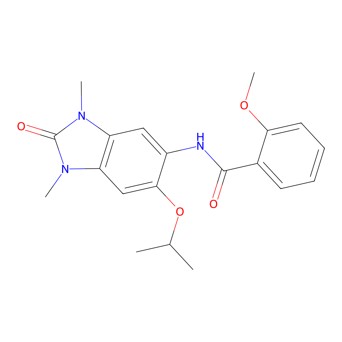 N-[1,3-dimethyl-2-oxo-6-(propan-2-yloxy)-2,3-dihydro-1H-1,3-benzodiazol-5-yl]-2-methoxybenzamide molecular structure, CAS 1923851-20-0