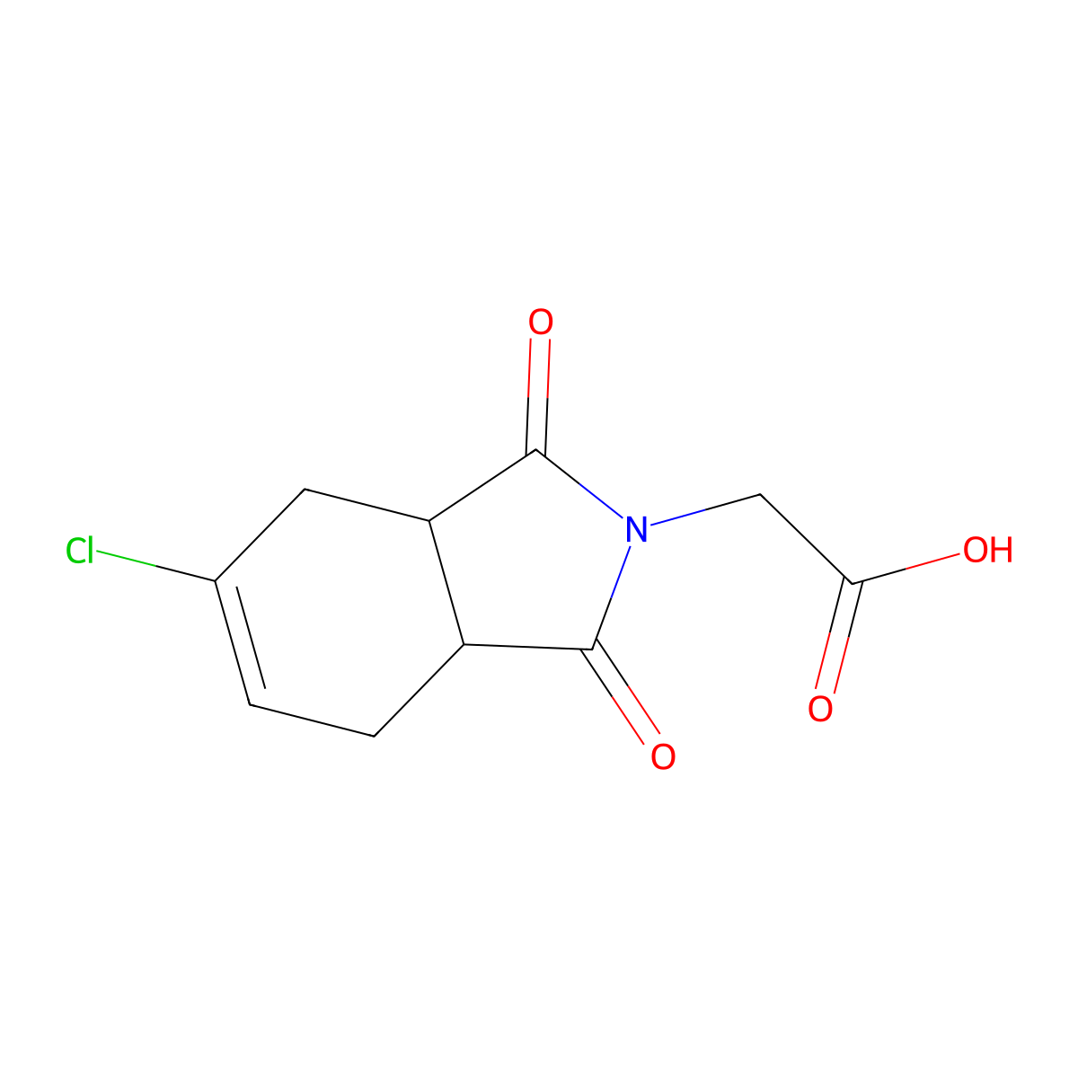 (5-chloro-1,3-dioxo-1,3,3a,4,7,7a-hexahydro-2H-isoindol-2-yl)acetic acid molecular structure, CAS 19239-17-9