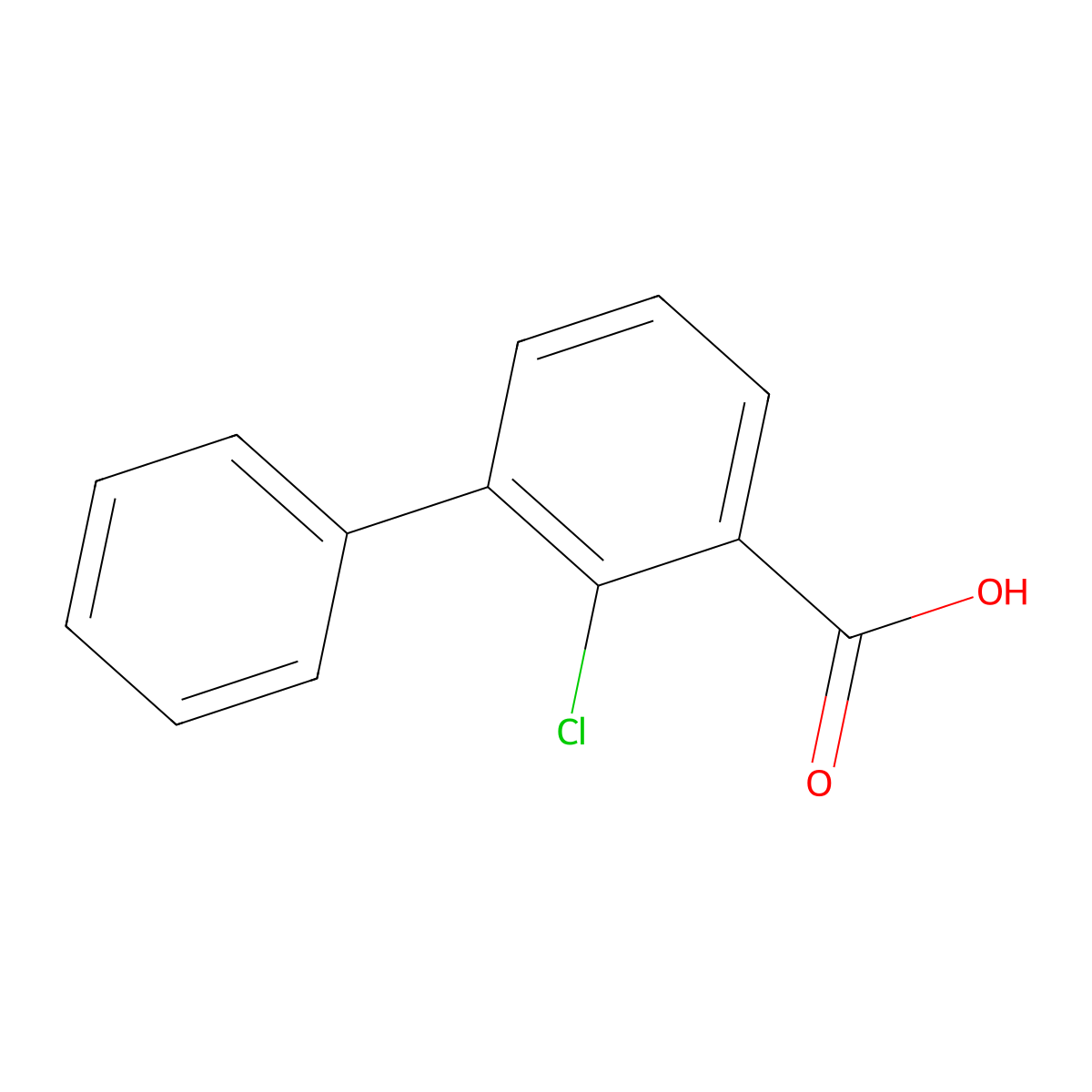 2-Chloro-[1,1'-biphenyl]-3-carboxylic acid molecular structure, CAS 19240-62-1