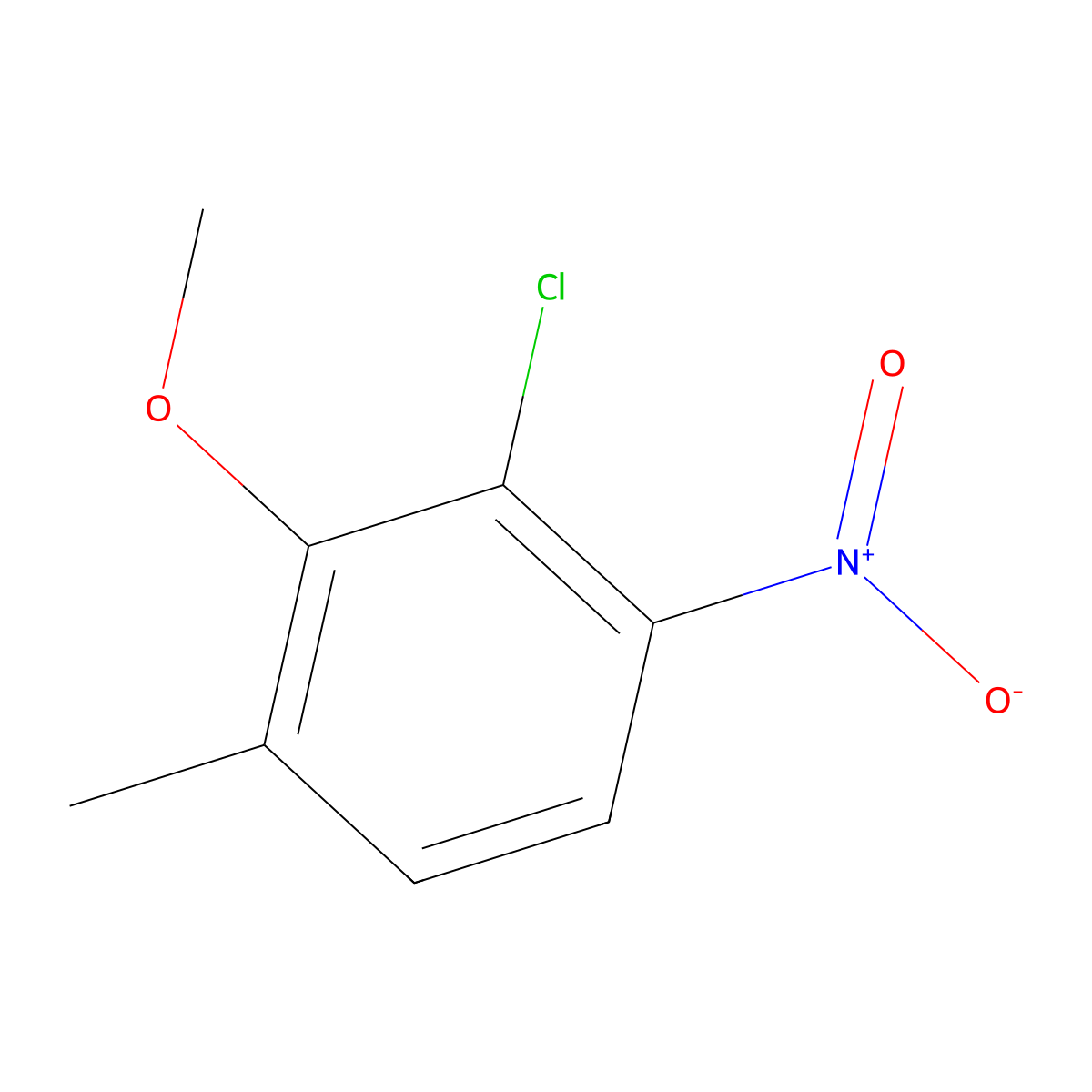 3-Chloro-2-methoxy-4-nitrotoluene molecular structure, CAS 19240-94-9