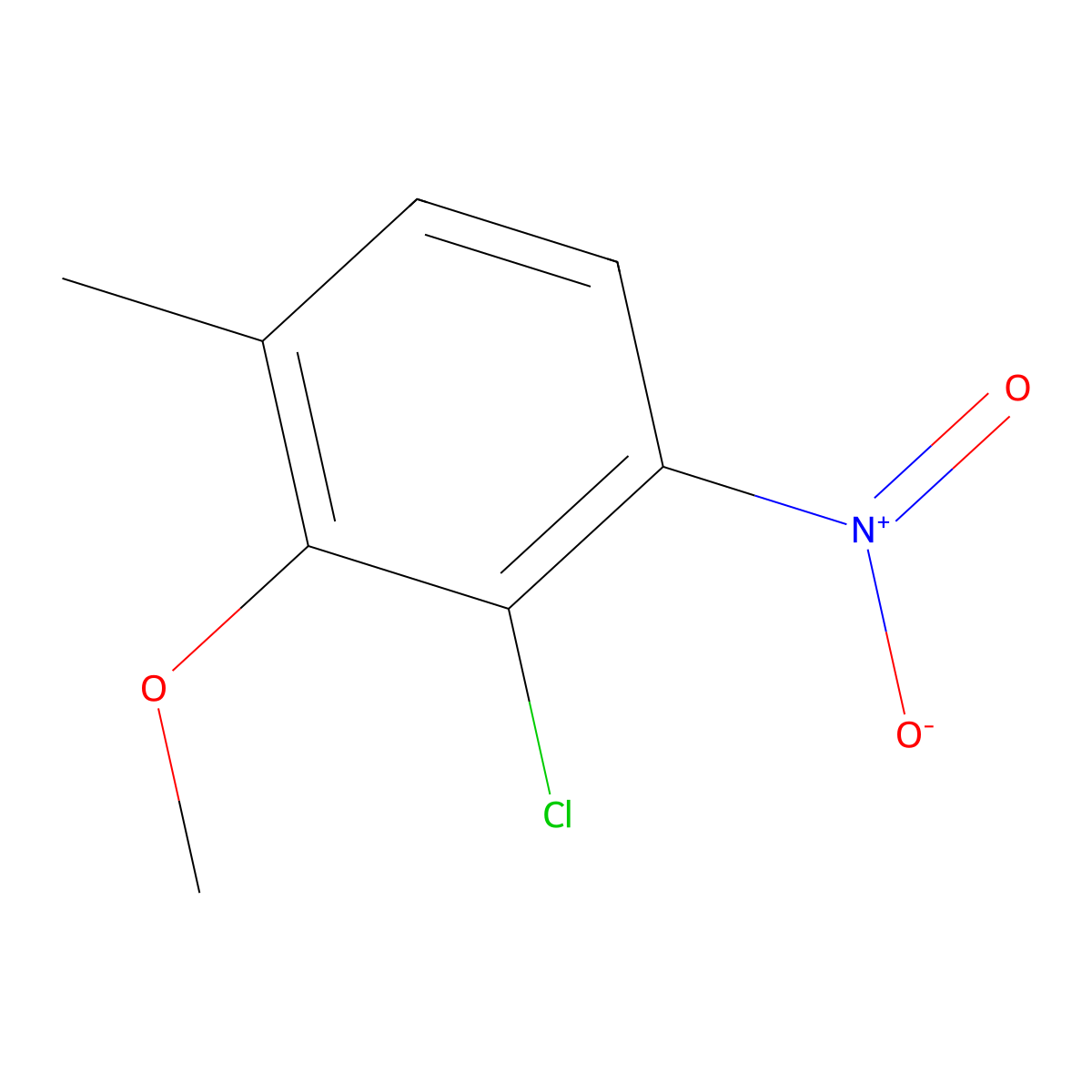 3-Chloro-2-methoxy-4-nitrotoluene molecular structure, CAS 19240-94-9