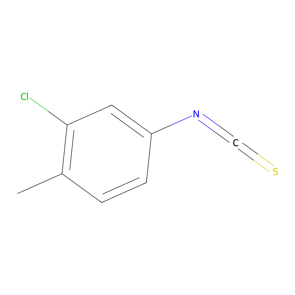 3-Chloro-4-methylphenyl isothiocyanate molecular structure, CAS 19241-37-3