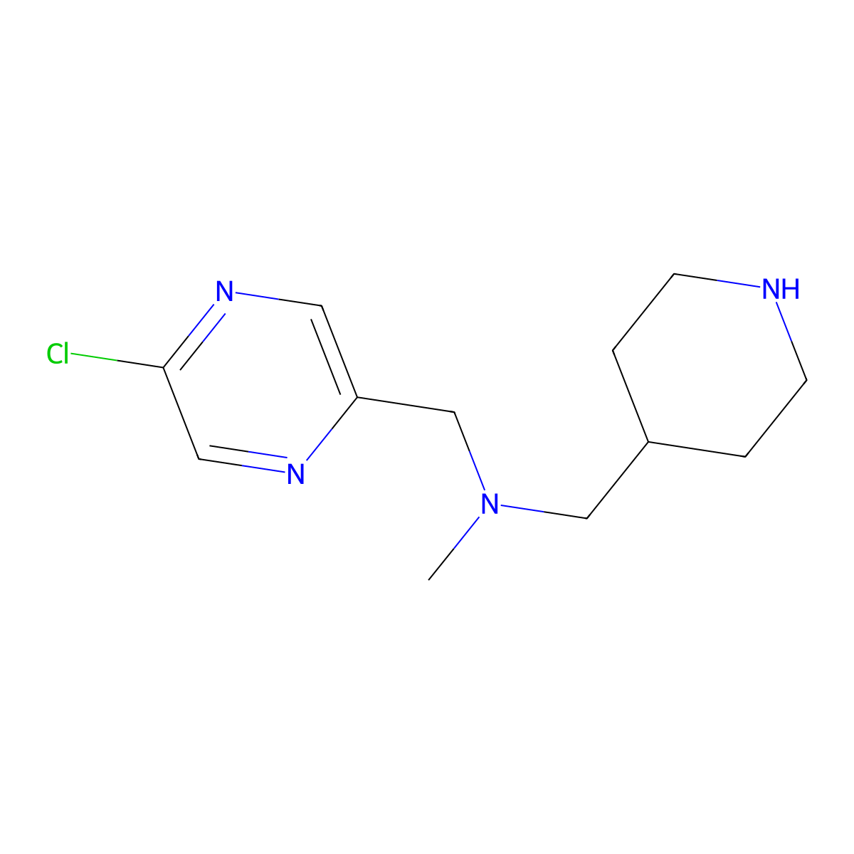 [(5-Chloropyrazin-2-yl)methyl](methyl)[(piperidin-4-yl)methyl]amine molecular structure, CAS 1924164-37-3