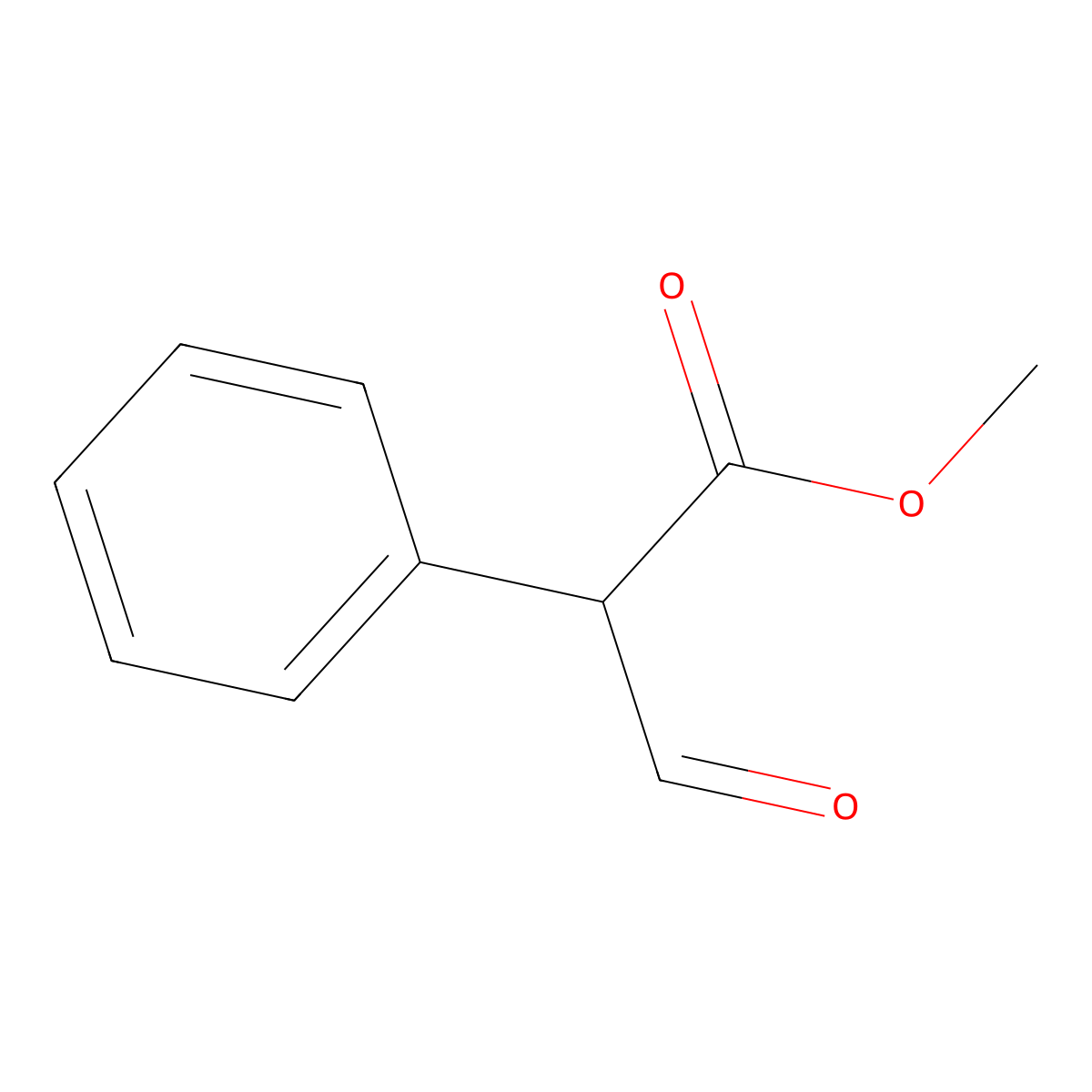 Benzeneacetic acid, alpha-formyl-, methyl ester molecular structure, CAS 19242-49-0