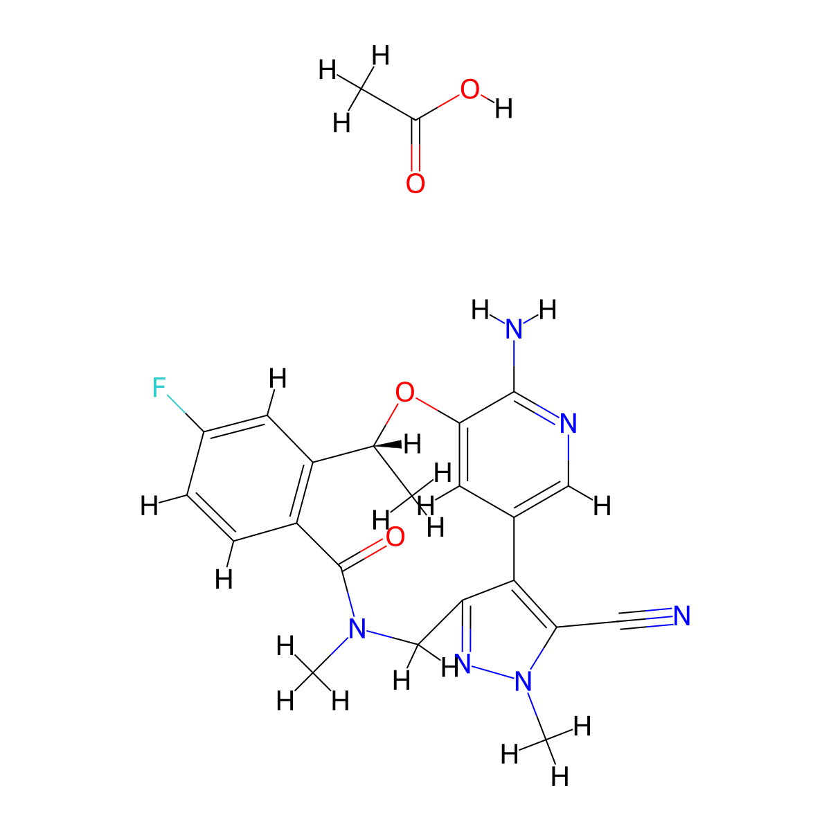 Lorlatinib acetate molecular structure, CAS 1924207-18-0