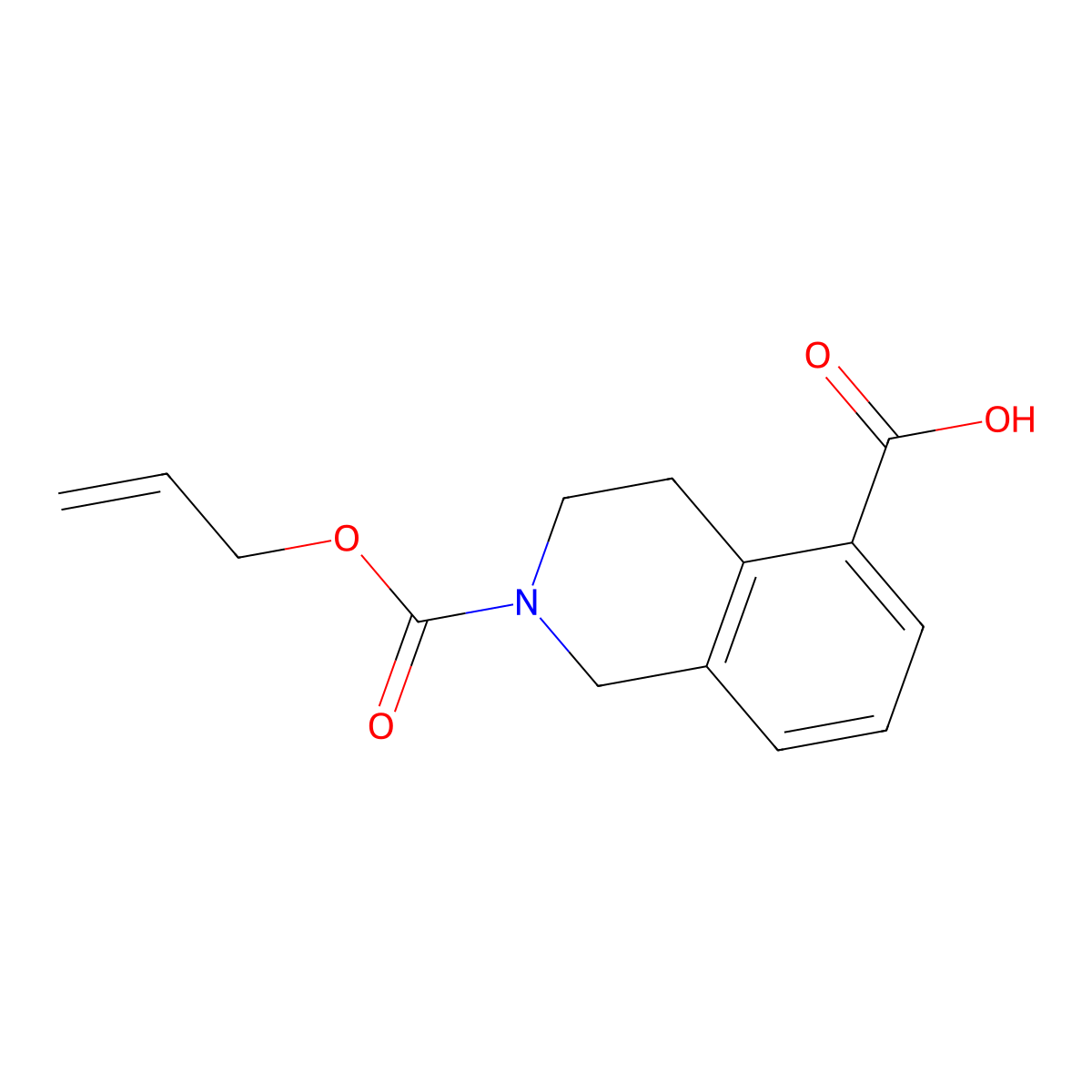 2-[(Prop-2-en-1-yloxy)carbonyl]-1,2,3,4-tetrahydroisoquinoline-5-carboxylic acid molecular structure, CAS 1924219-58-8
