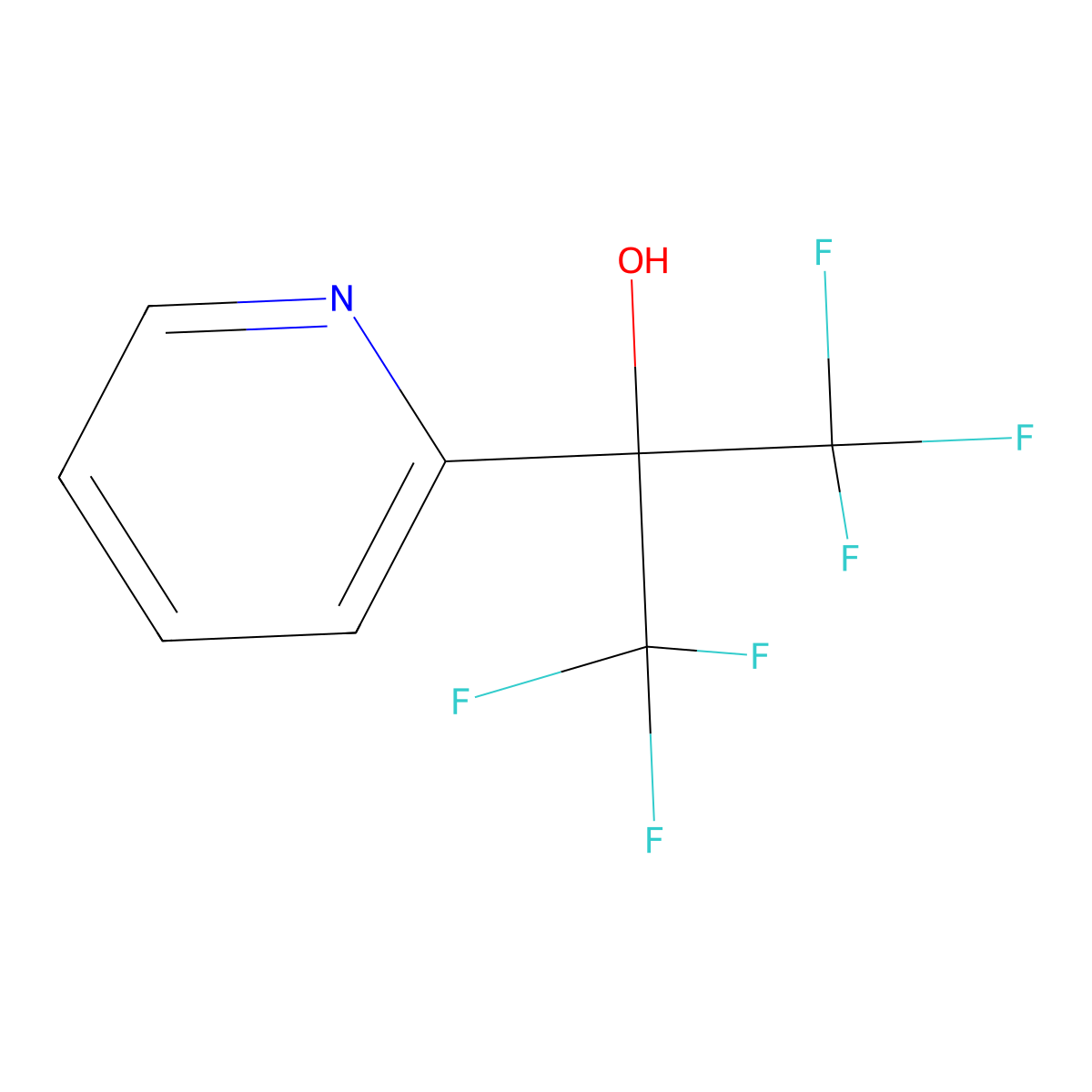 alpha,alpha-Bis(trifluoromethyl)pyridine-2-methanol molecular structure, CAS 192432-36-3