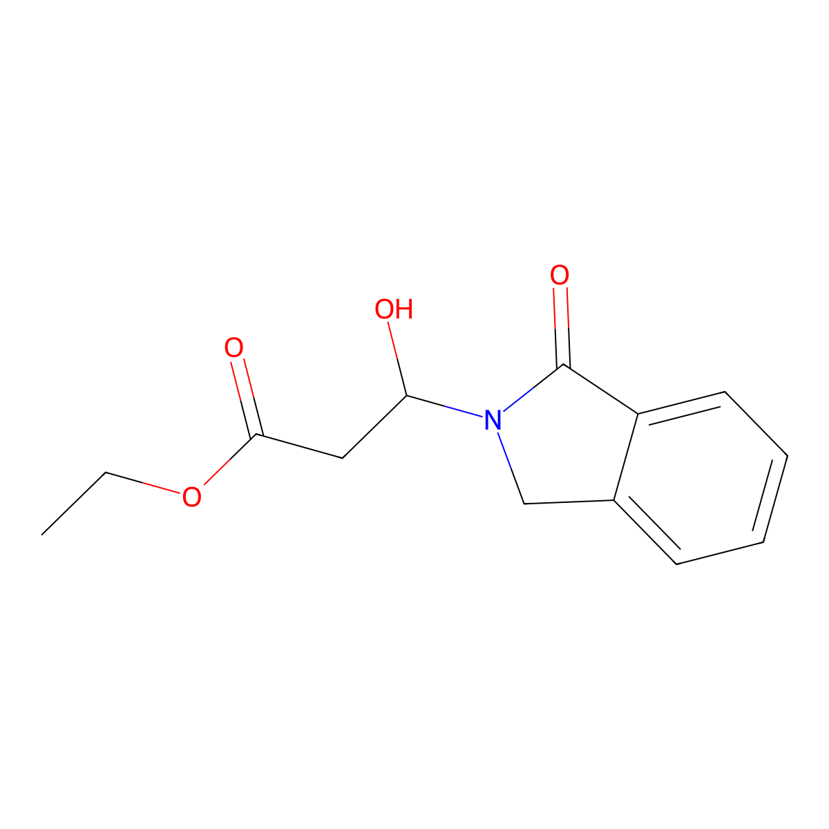 Ethyl 3-hydroxy-3-(1-oxo-1,3-dihydro-2H-isoindol-2-yl)propanoate molecular structure, CAS 1924322-33-7