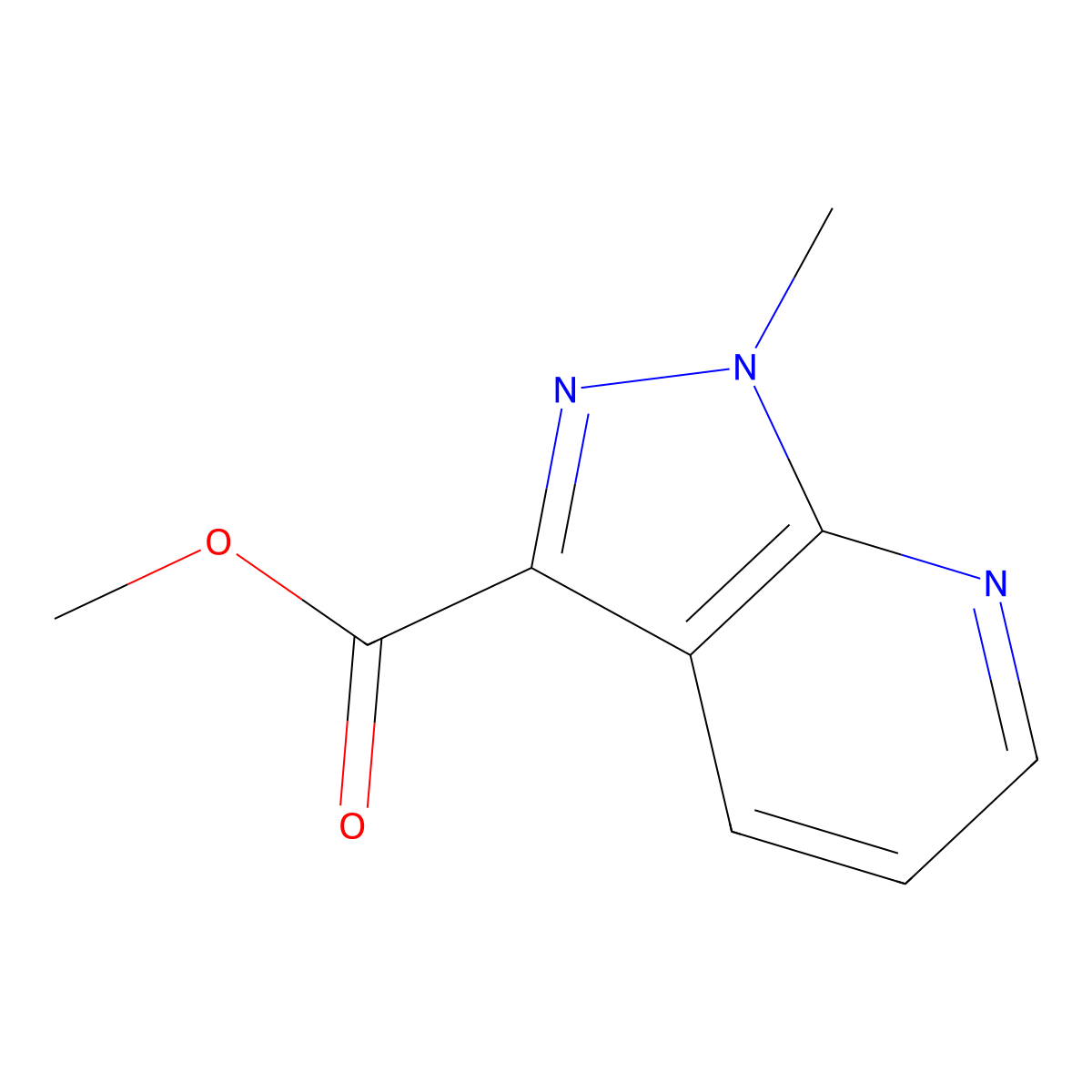 methyl 1-methyl-1H-pyrazolo[3,4-b]pyridine-3-carboxylate molecular structure, CAS 1924343-23-6