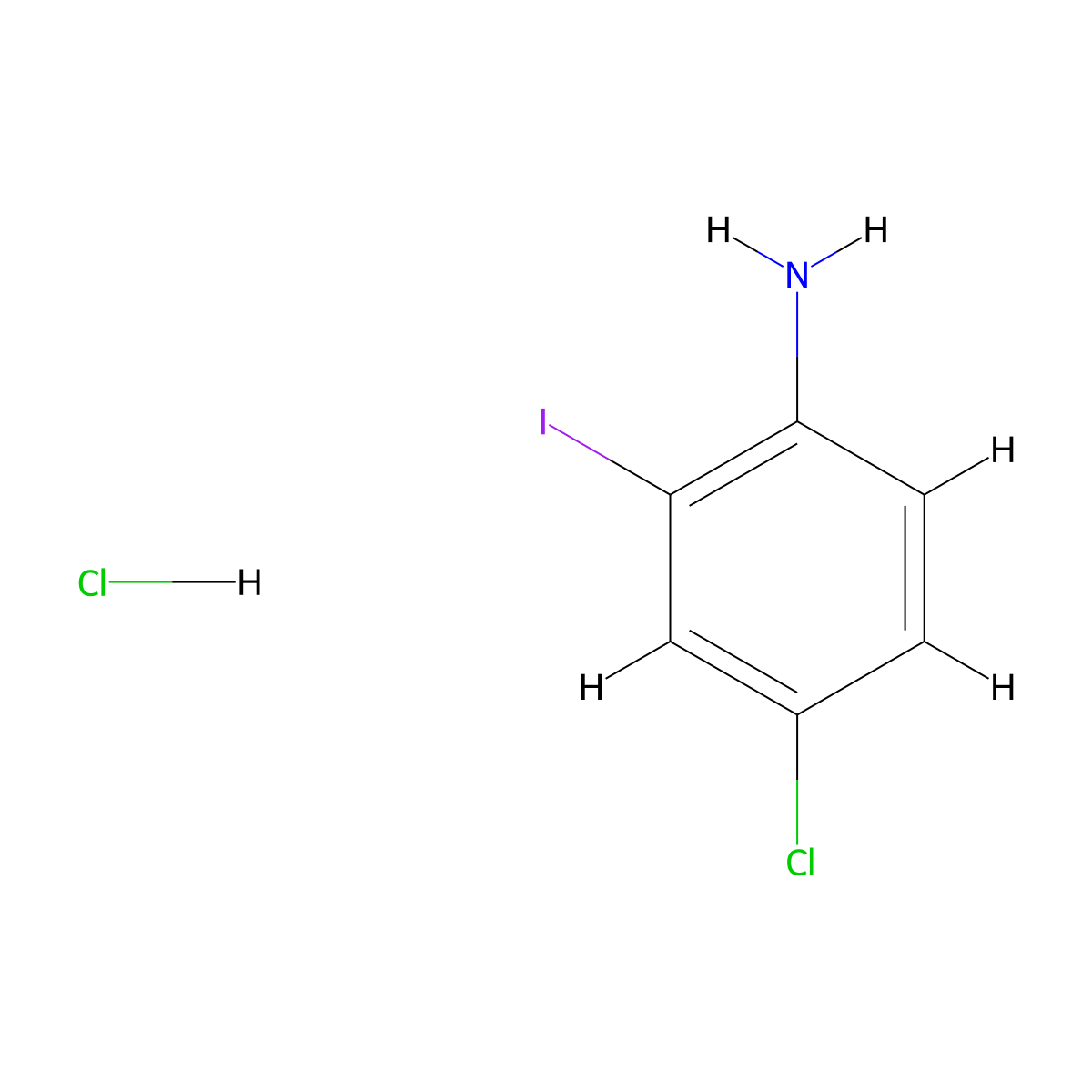 4-Chloro-2-iodoaniline hydrochloride molecular structure, CAS 1924343-30-5