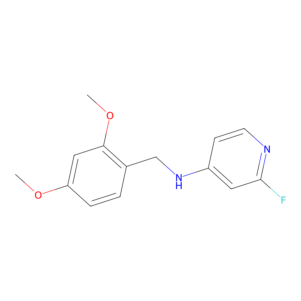 N-(2,4-dimethoxybenzyl)-2-fluoropyridin-4-amine molecular structure, CAS 1924351-71-2