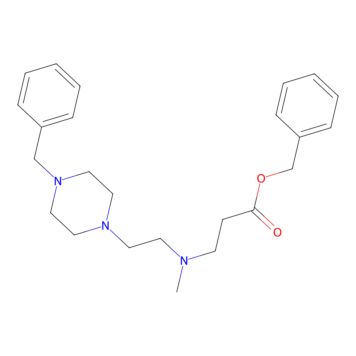 Benzyl 3-{[2-(4-benzylpiperazin-1-yl)ethyl](methyl)amino}propanoate molecular structure, CAS 1924361-97-6