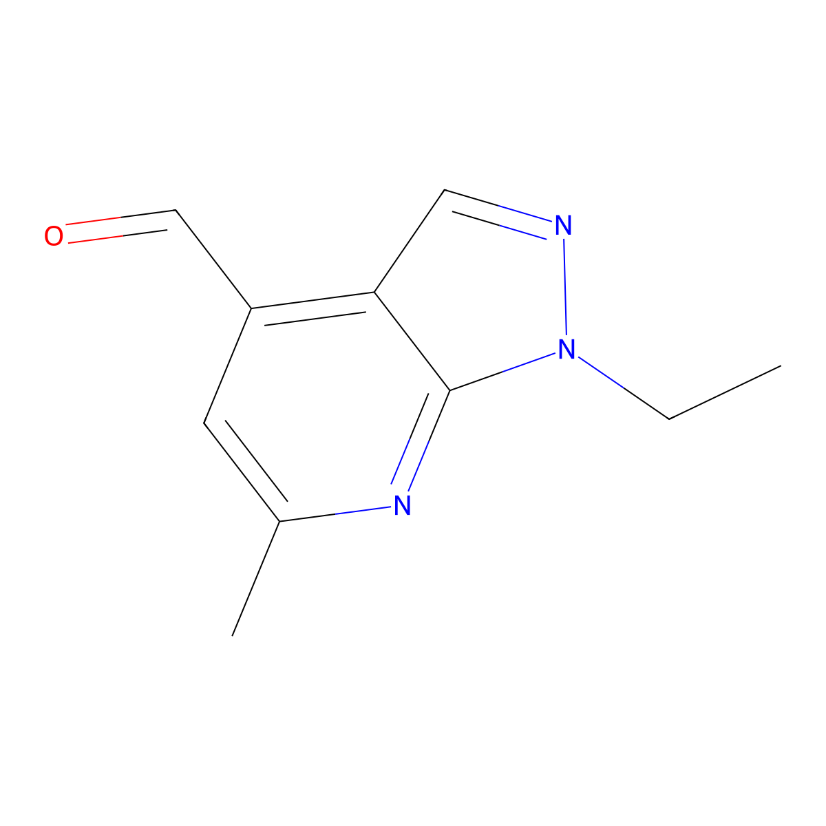 1-ethyl-6-methyl-1H-pyrazolo[3,4-b]pyridine-4-carbaldehyde molecular structure, CAS 1924363-14-3