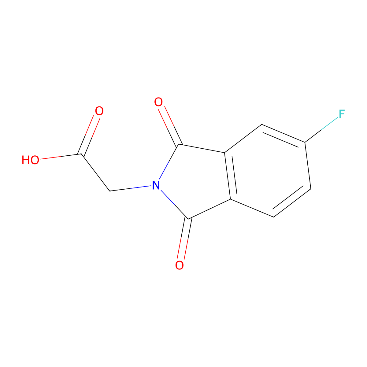 (5-fluoro-1,3-dioxo-1,3-dihydro-2H-isoindol-2-yl)acetic acid molecular structure, CAS 19244-32-7