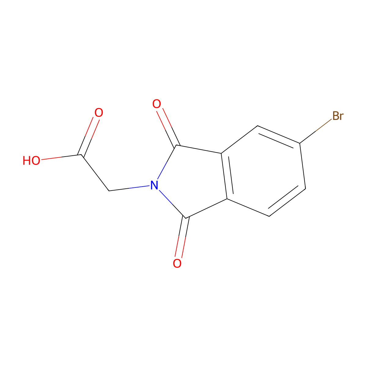 2-(5-bromo-1,3-dioxo-2,3-dihydro-1H-isoindol-2-yl)acetic acid molecular structure, CAS 19244-37-2