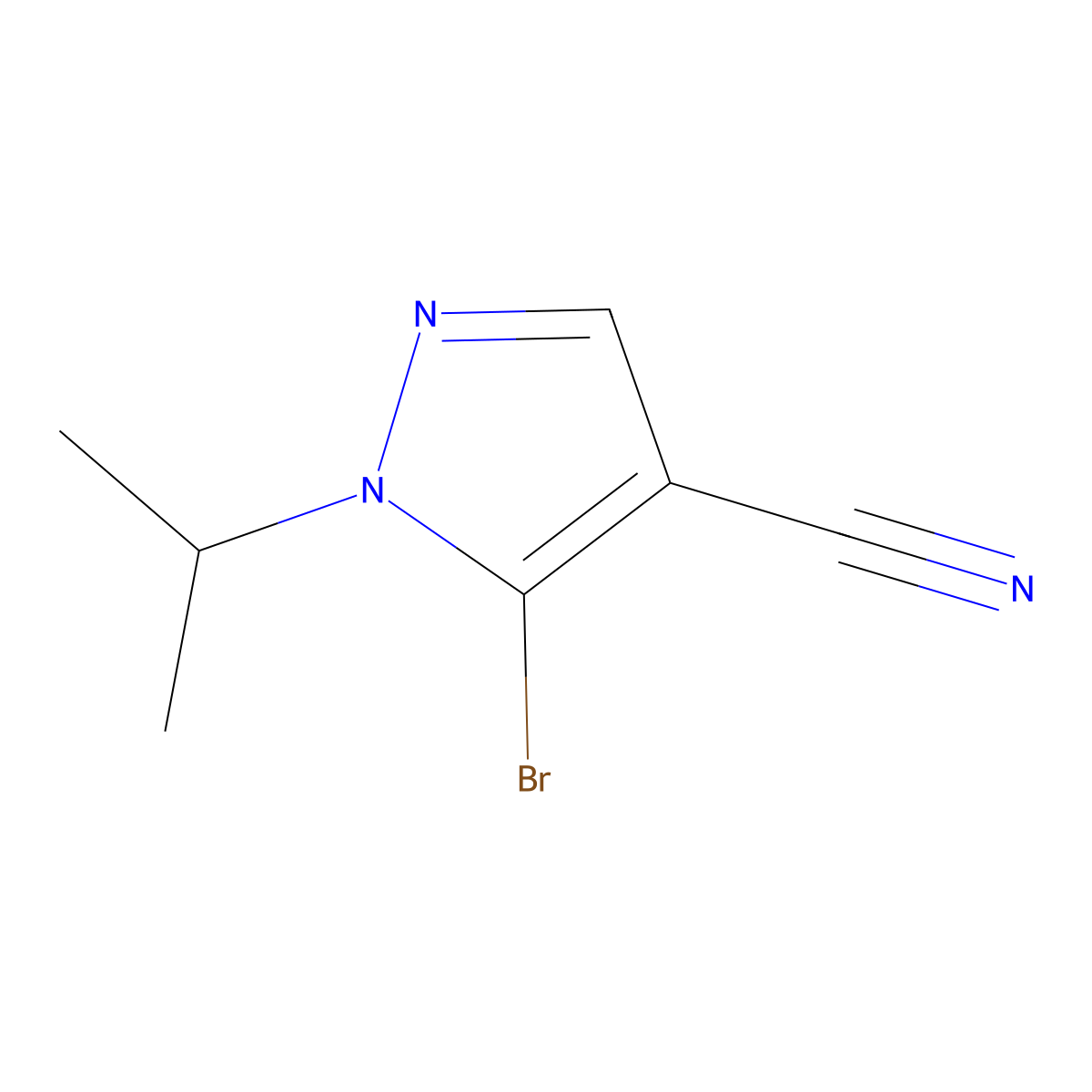 5-Bromo-1-isopropyl-1H-pyrazole-4-carbonitrile molecular structure, CAS 1924402-68-5