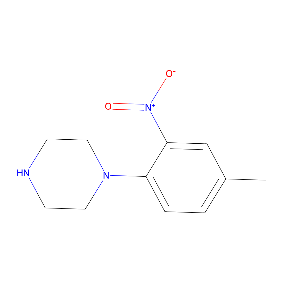1-(4-Methyl-2-nitrophenyl)piperazine molecular structure, CAS 192441-85-3