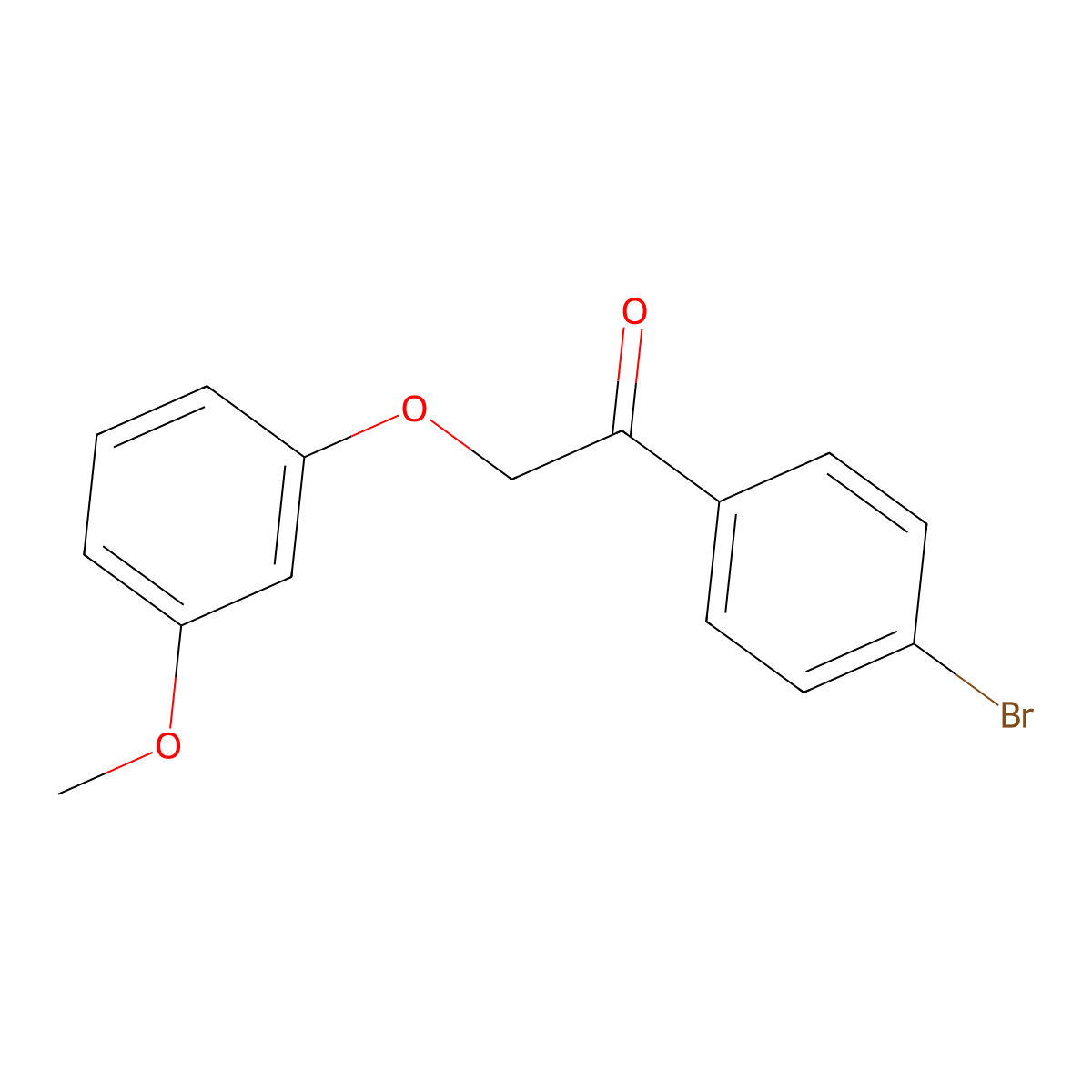 1-(4-Bromophenyl)-2-(3-methoxyphenoxy)ethanone molecular structure, CAS 192443-37-1