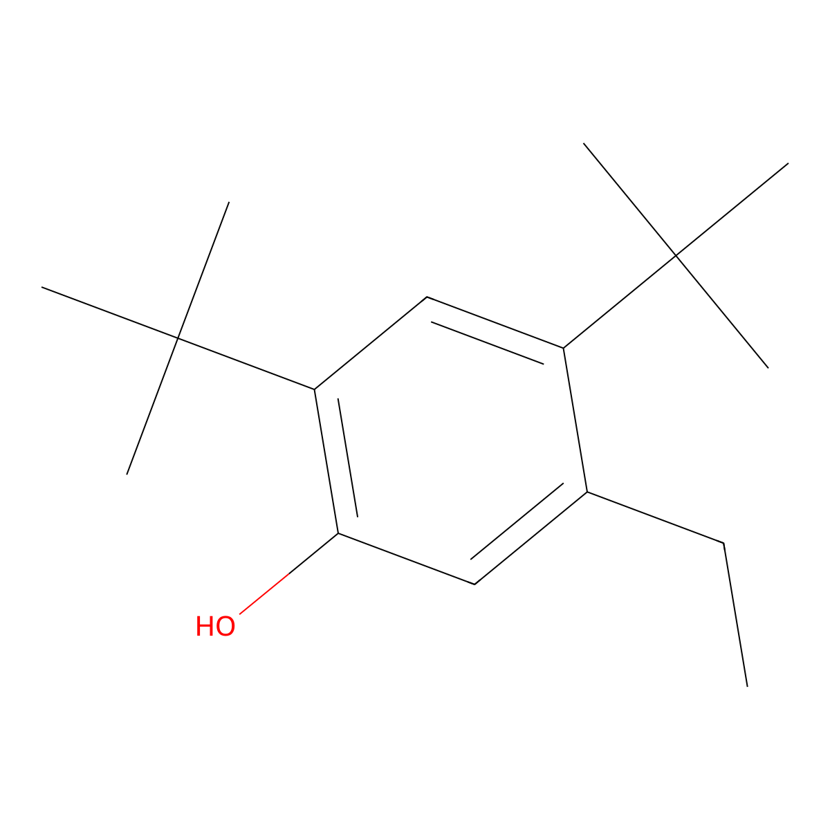 2,4-Di-tert-butyl-5-ethylphenol molecular structure, CAS 19245-41-1
