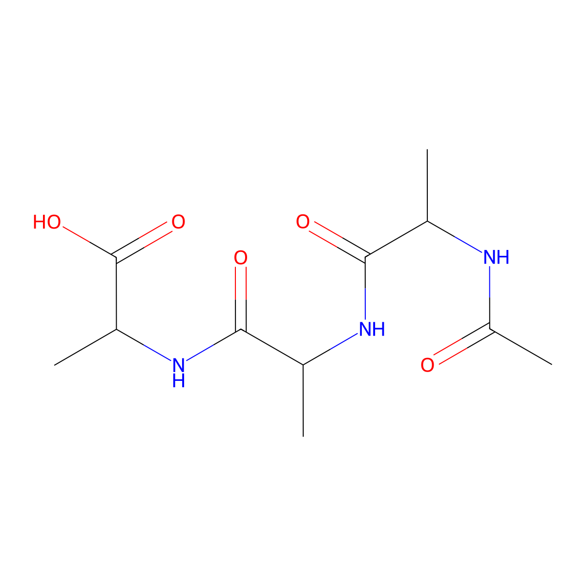 N-Acetyl-L-alanyl-L-alanyl-L-alanine molecular structure, CAS 19245-85-3