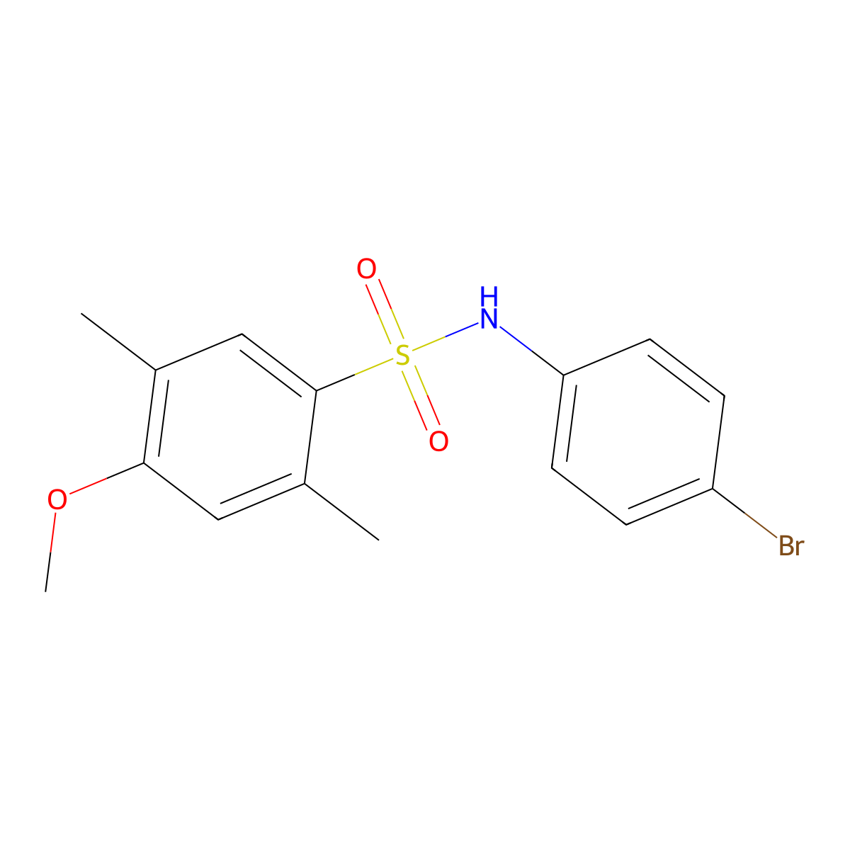 N-(4-bromophenyl)-4-methoxy-2,5-dimethylbenzenesulfonamide molecular structure, CAS 1924541-04-7