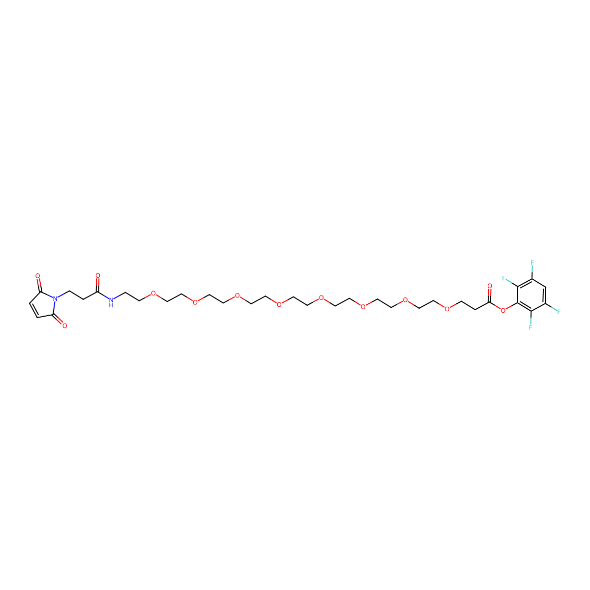 Mal-amido-PEG8-TFP ester molecular structure, CAS 1924596-31-5