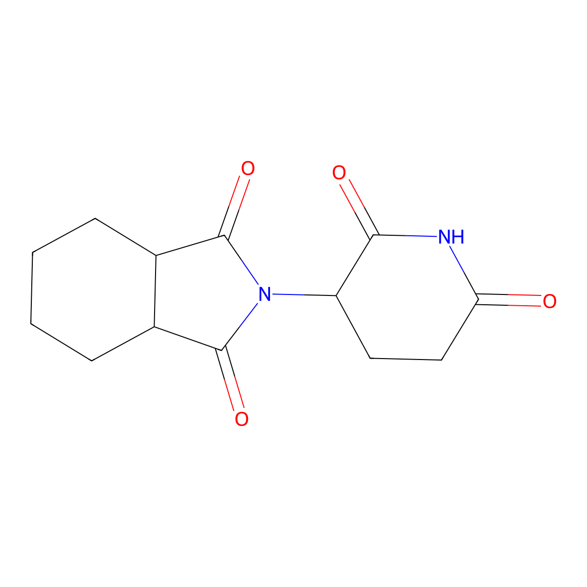 Hexahydrophthalimide glutarimide molecular structure, CAS 19246-22-1