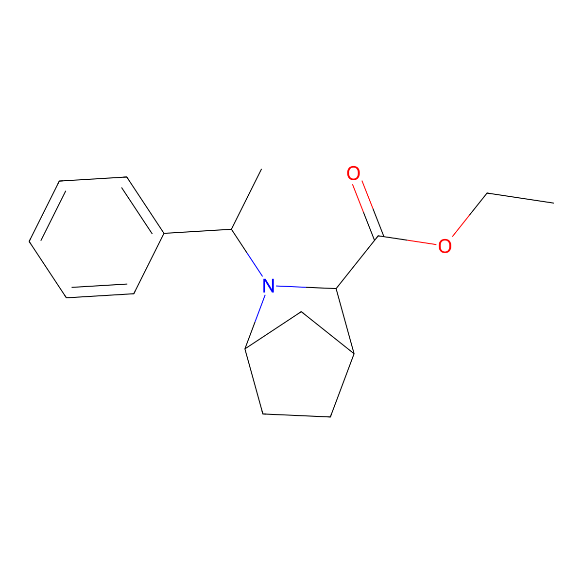 (1R,3S,4S)-Ethyl 2-((R)-1-phenylethyl)-2-azabicyclo[2.2.1]heptane-3-carboxylate molecular structure, CAS 192461-70-4