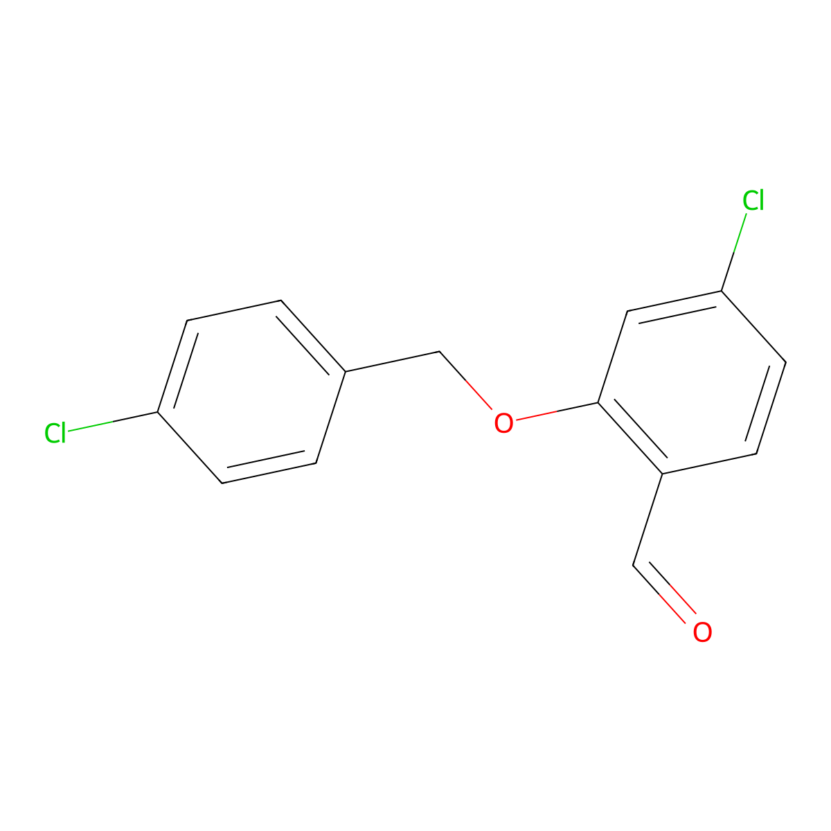 4-Chloro-2-[(4-chlorophenyl)methoxy]benzaldehyde molecular structure, CAS 1924637-20-6